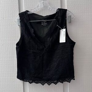Black Lace Sleeveless Top
